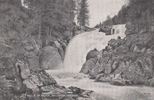 Ballater Falls Of Muick Scotland Antique Postcard