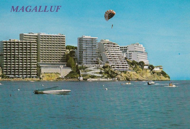 Balloon above Skyscrapers Vertigo Magalluf Spanish Postcard