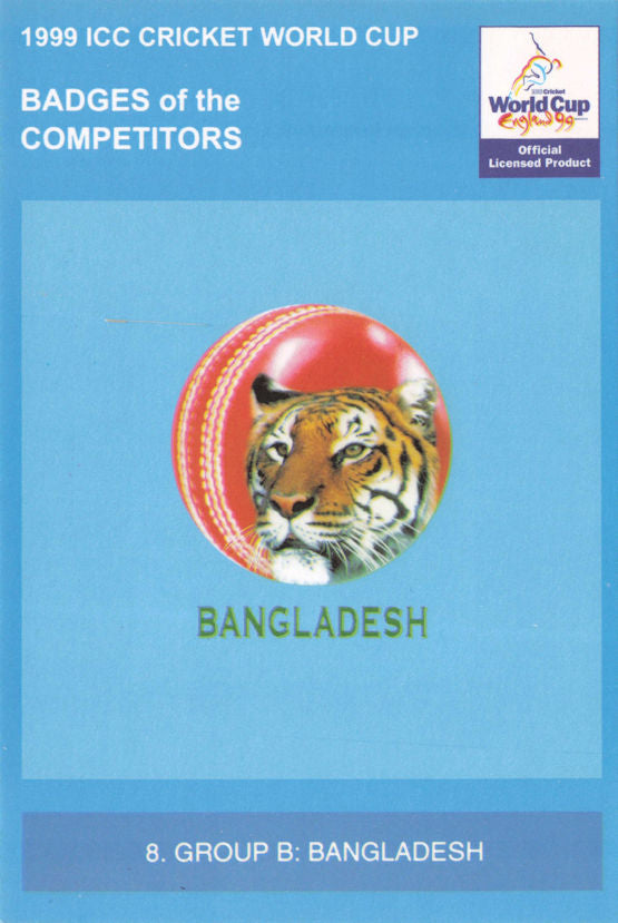 Bangladesh 1999 Cricket World Cup Badges Of The Competitors Official Postcard