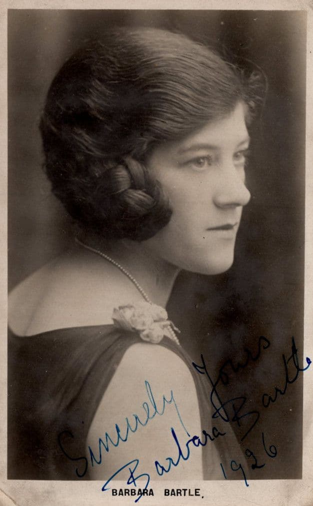 Barbara Bartle Ballroom Singer Antique Hand Signed Postcard