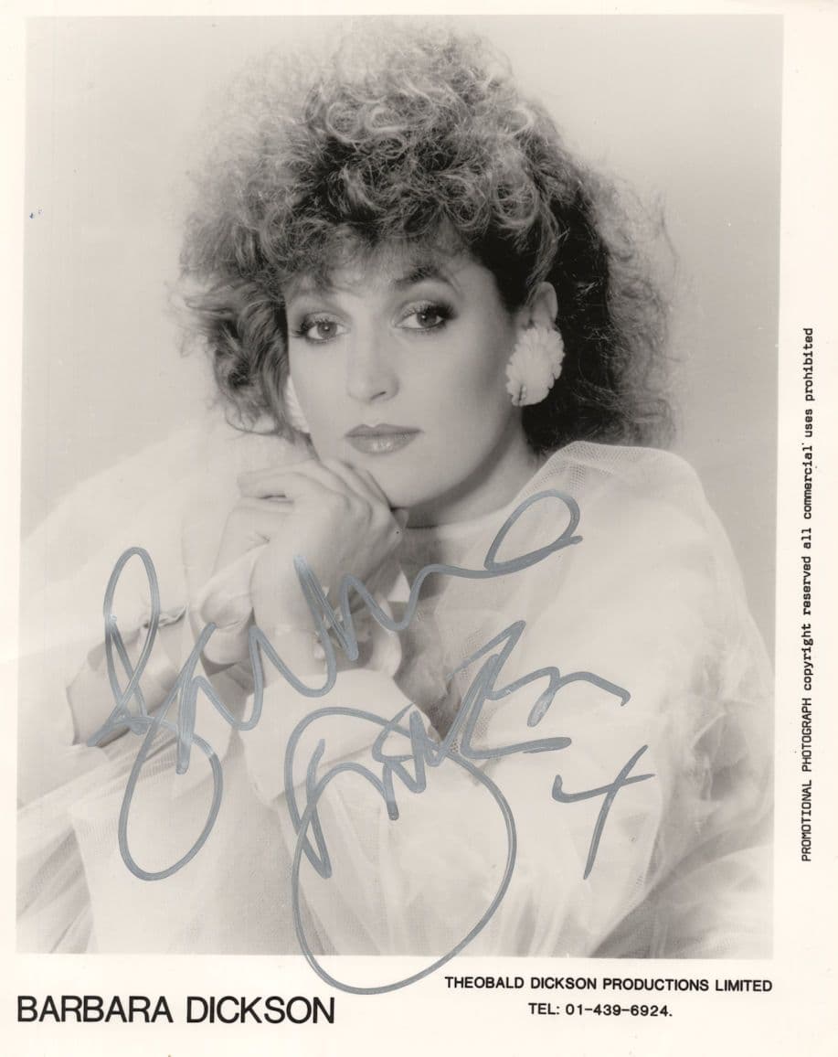 Barbara Dickson Vintage 10x8 Management Agency Hand Signed Photo