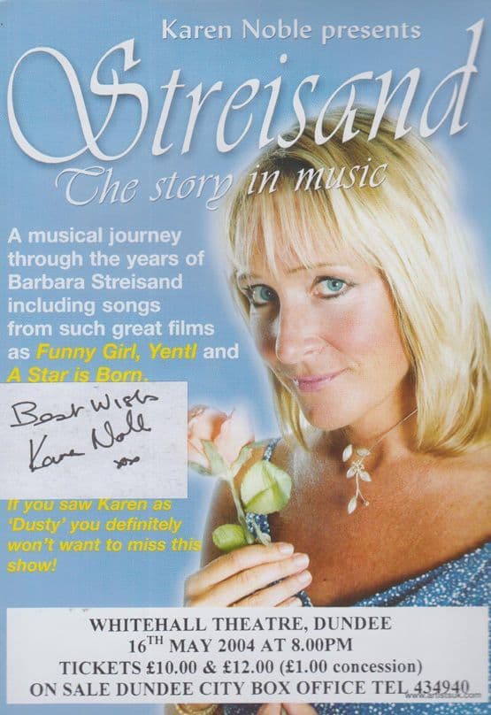 Barbara Streisand The Story In Music Drama Play Hand Signed Theatre Flyer