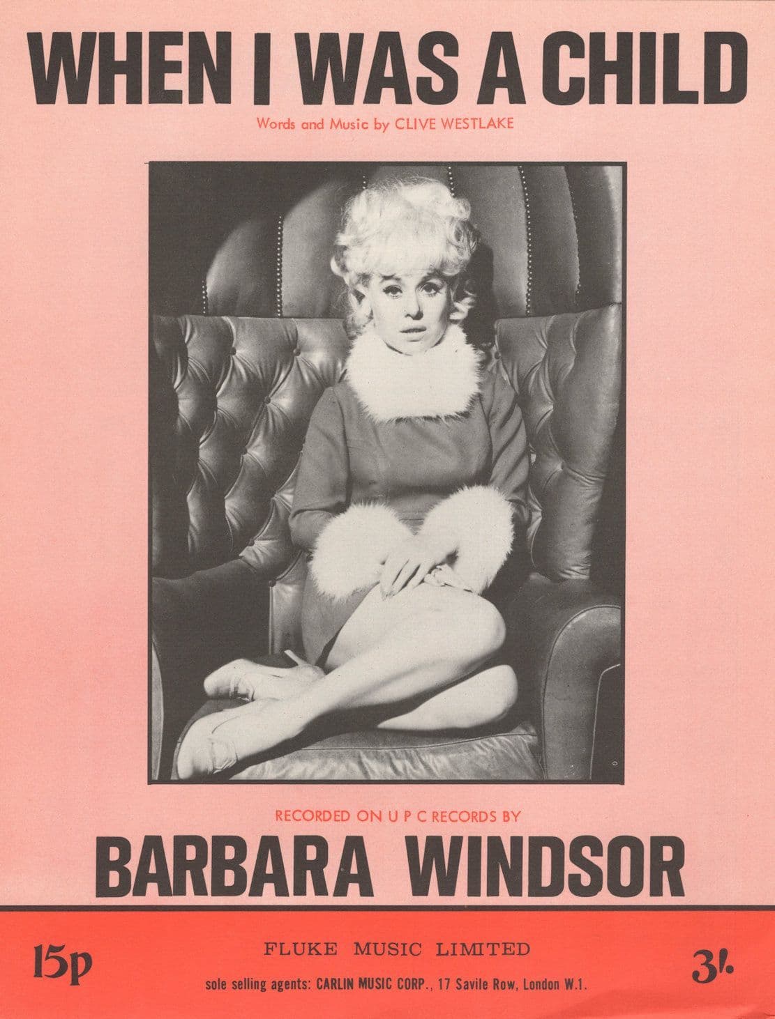 Barbara Windsor of Eastenders When I Was A Child Old Sheet Music