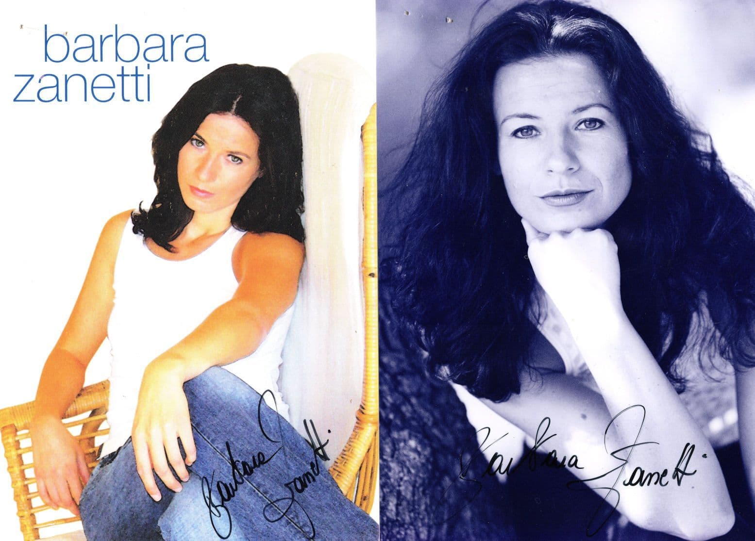 Barbara Zanetti Austrian Pop Singer 2x Hand Signed Photo s