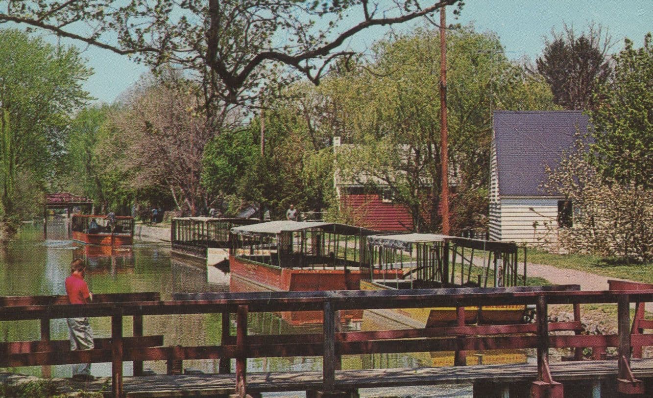 Barges On Delaware Canal USA River Boat Pennsylvania Postcard