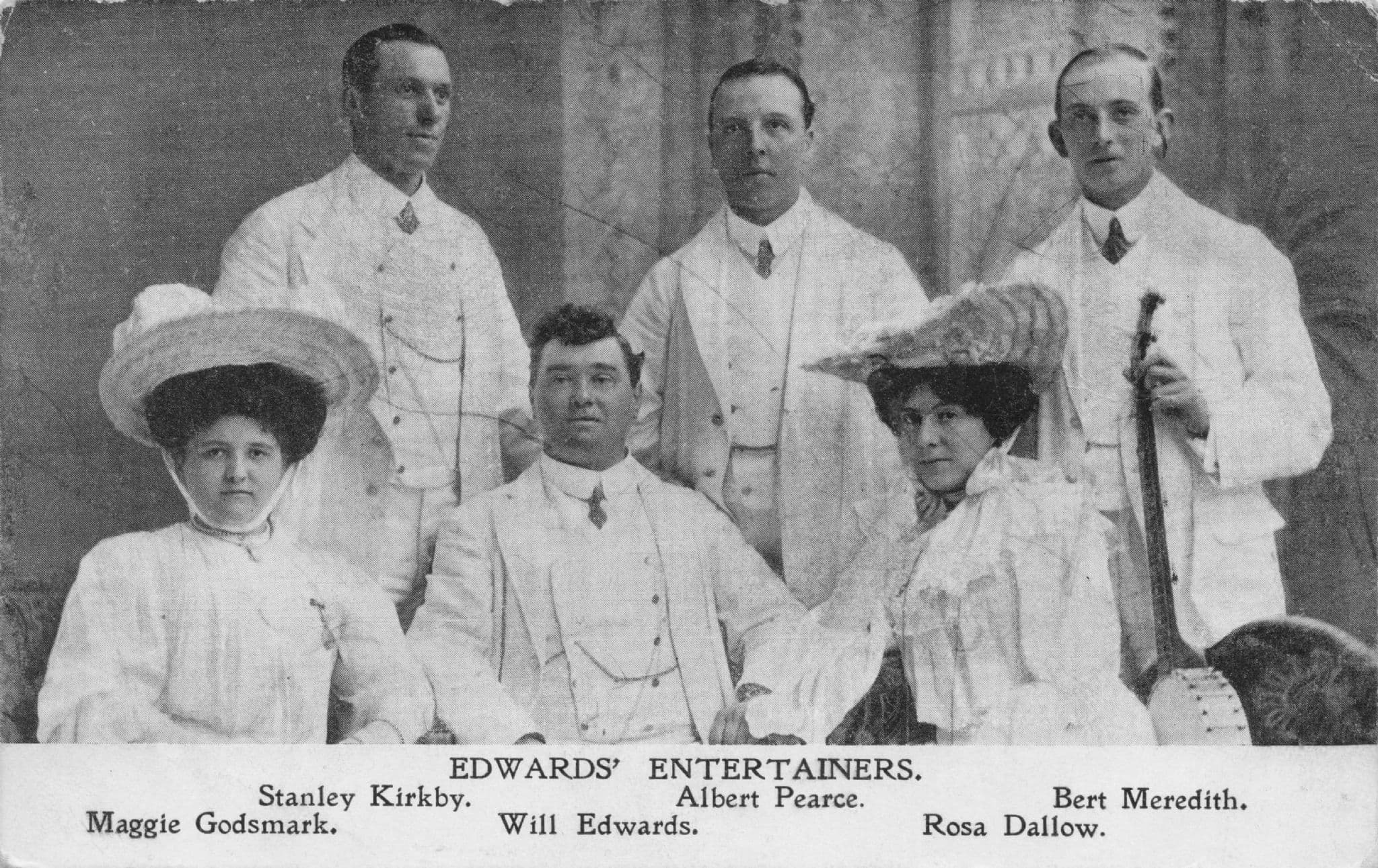Baritone Stanley Kirkby & The Edwards Entertainers 1905 Old Postcard