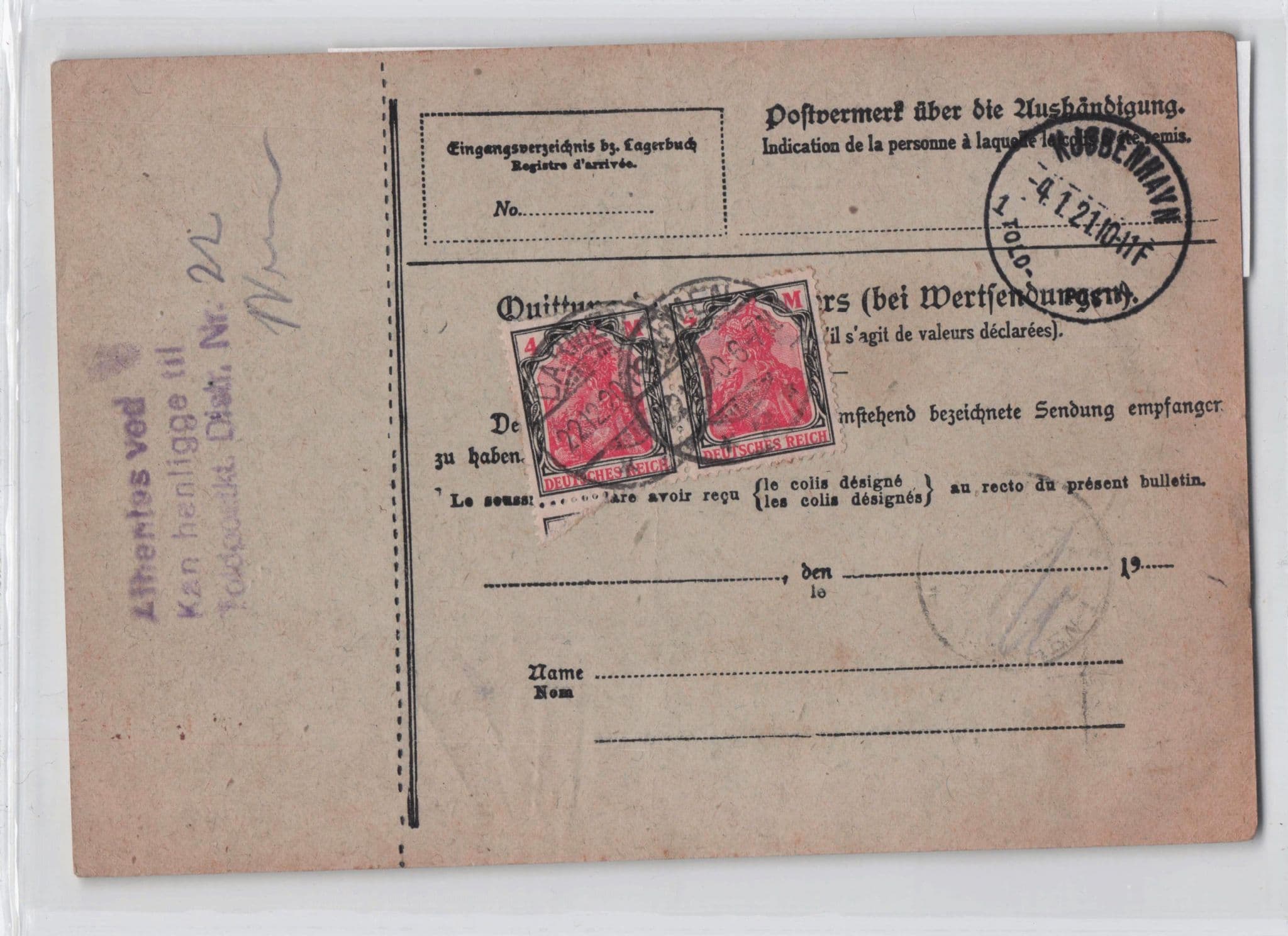 Barmen Weimer Republic Germany 1920 Packet Coupon Antique Postcard