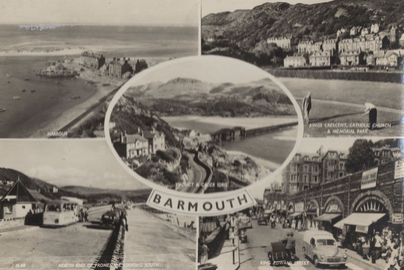 Barmouth Wales Coach King Edward Street RPC Postcard