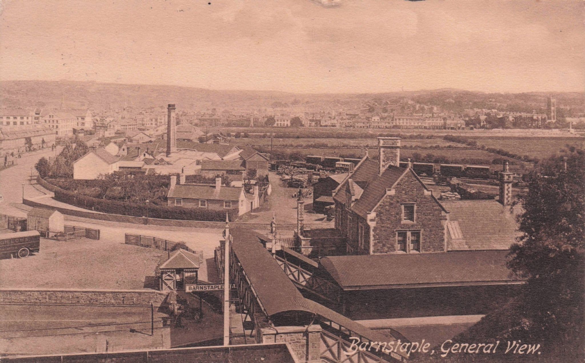 Barnstaple Devon Amazing Antique Friths Aerial Rare Old Postcard