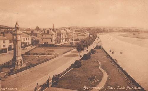 Barnstaple Devon Taw Vale Parade Antique Postcard