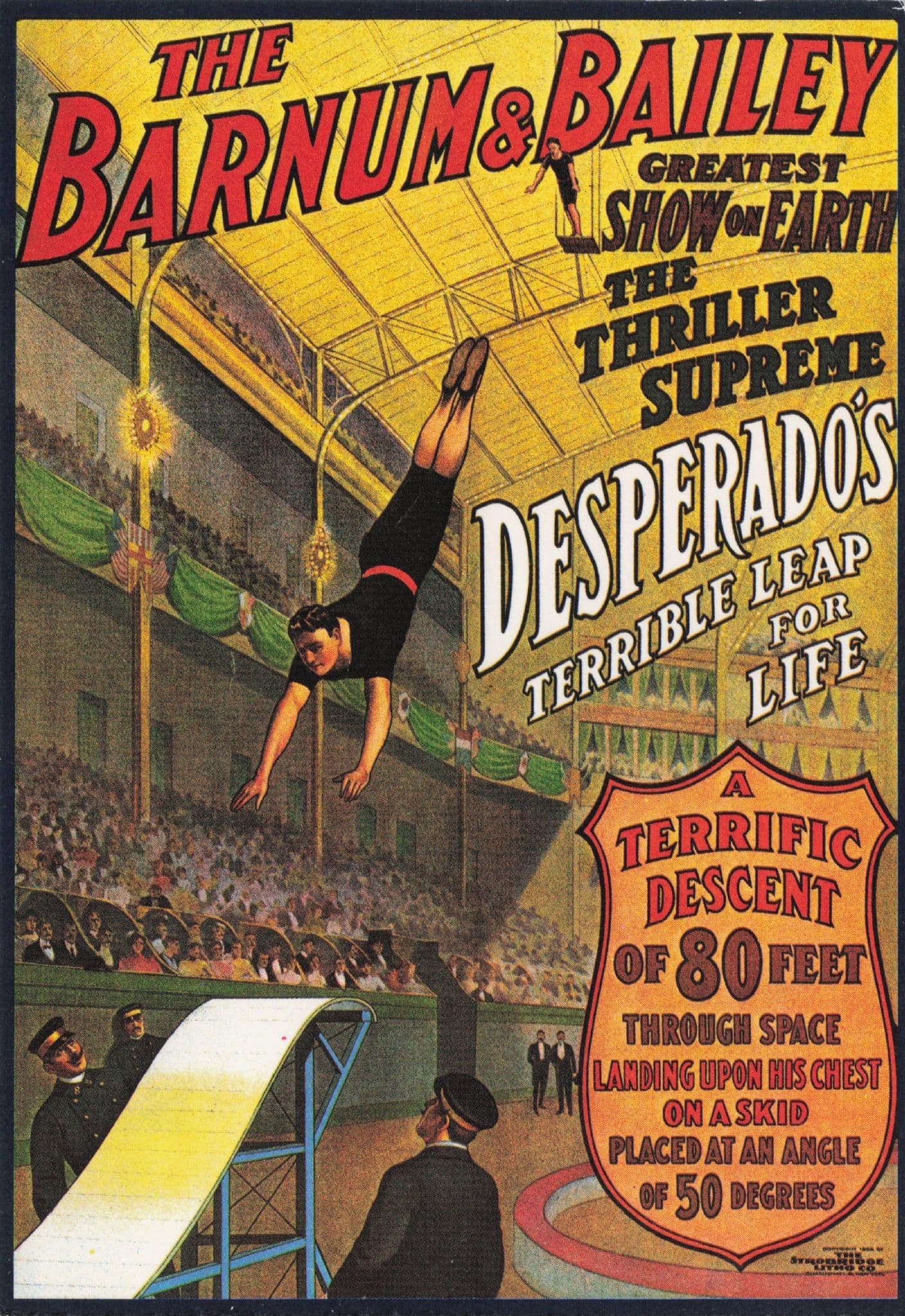Barnum & Baileys Desperados Circus Acrobats Advertising Poster Postcard