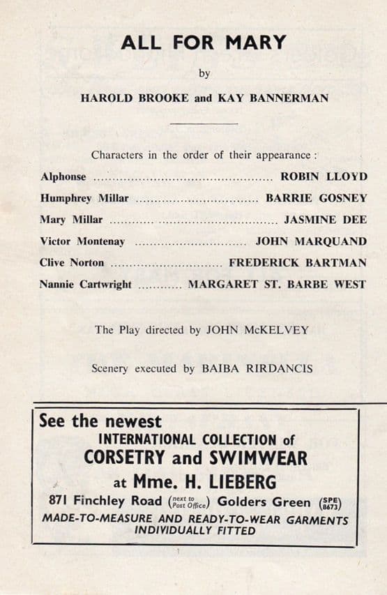 Barrie Gosney Last Of The Summer Wine Golders Green London Theatre Programme