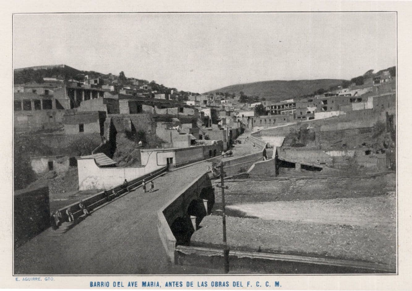 Barrio Del Ave Maria Antes De Las Obras Chile Mexico Old Postcard