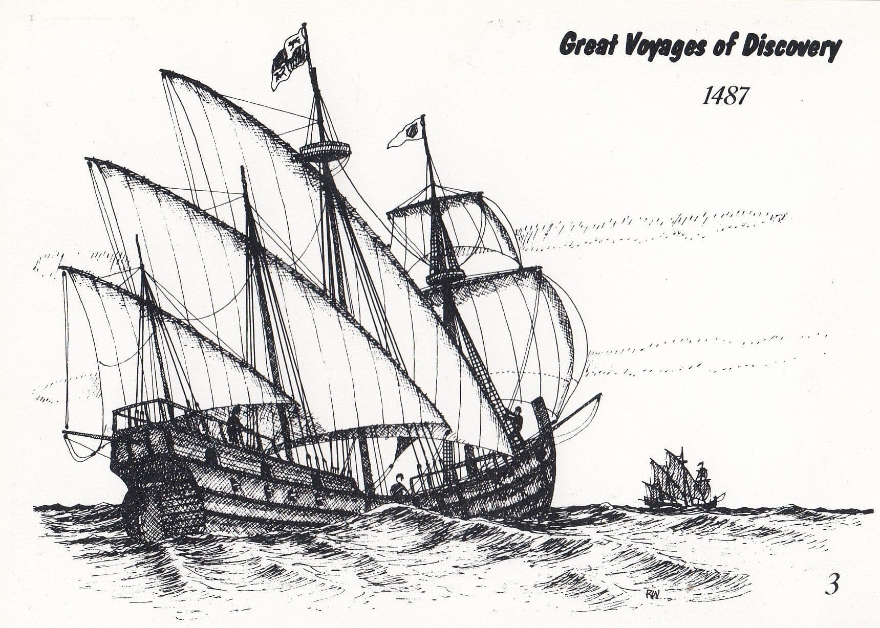 Bartolemeu Dias Portuguese Portugal 1487 Ship Voyage To Africa Postcard