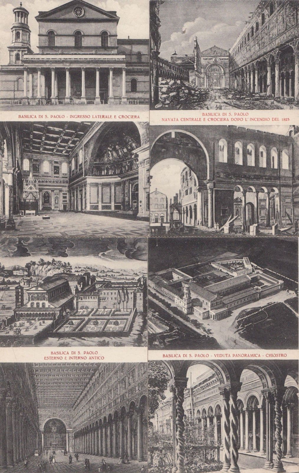 Basilica Rome Roma De Saint Paulo 4 Old Italy French Postcard s See Reverses Too