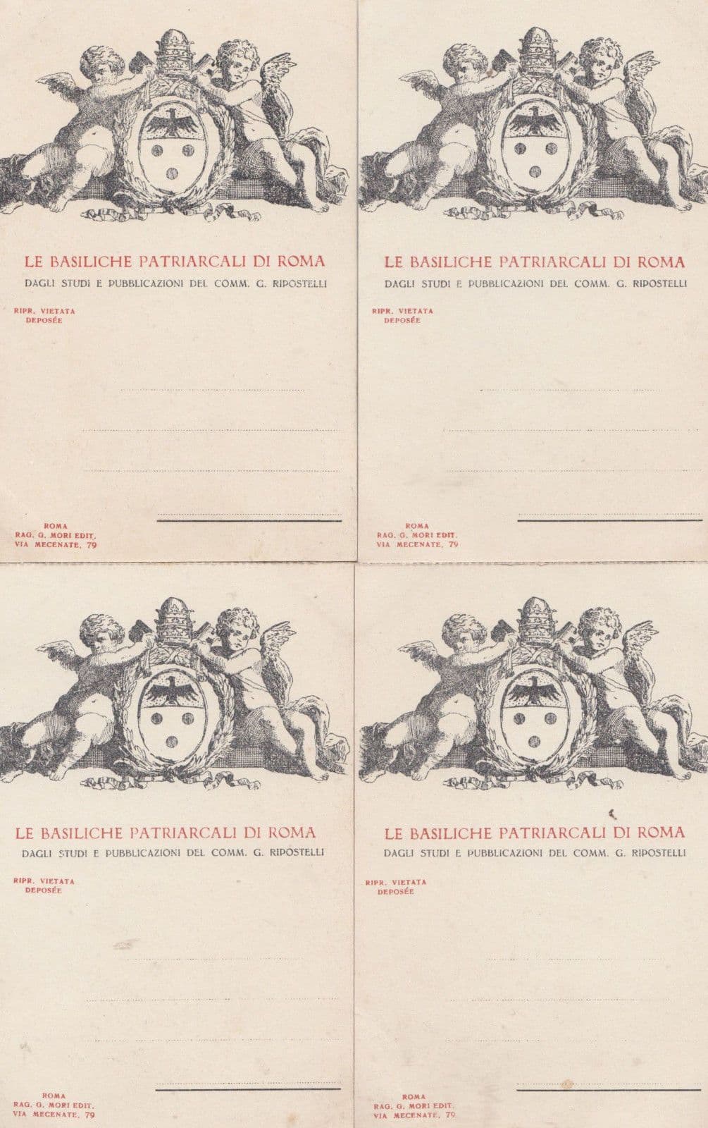Basilica Rome Roma De Saint Paulo 4 Old Italy French Postcard s See Reverses Too