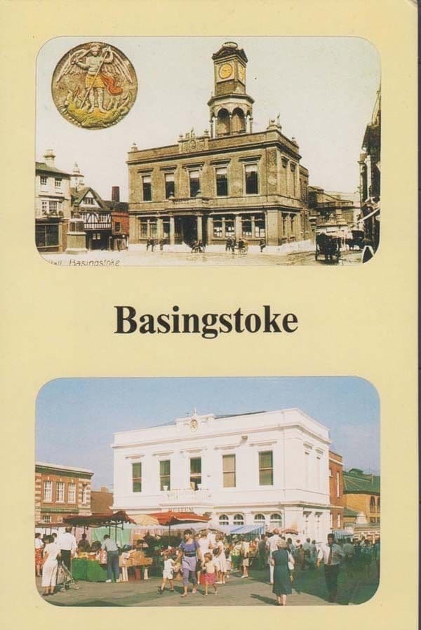 Basingstoke Hampshire Museum + Market Day Trading Outside Rare Postcard