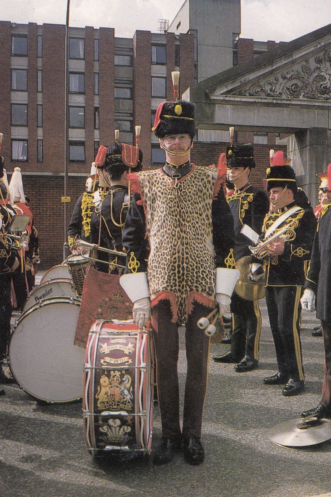 Bass Drummer Royal Hussars Regiment Prince Of Wales Southsea Uniform Postcard