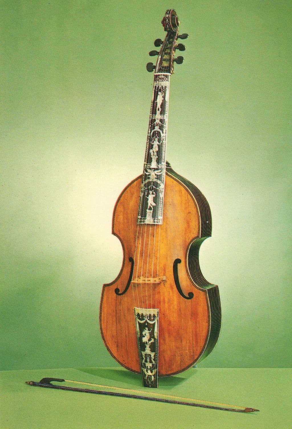 Bass Viol Hamburg 1700s Violin Martin Voigt German V&A Museum Postcard