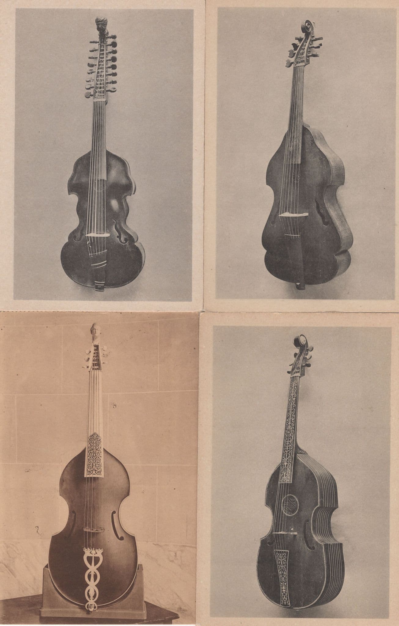 Bass Viola German Julian Bard Lute Mandolin 4x Rare Music Postcard s