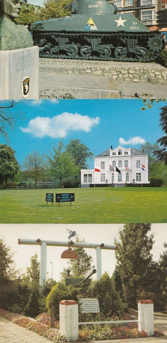 Bastogne Belgium Tank Airborne Monument Heelsum Hartenstein Museum 3x Postcard s