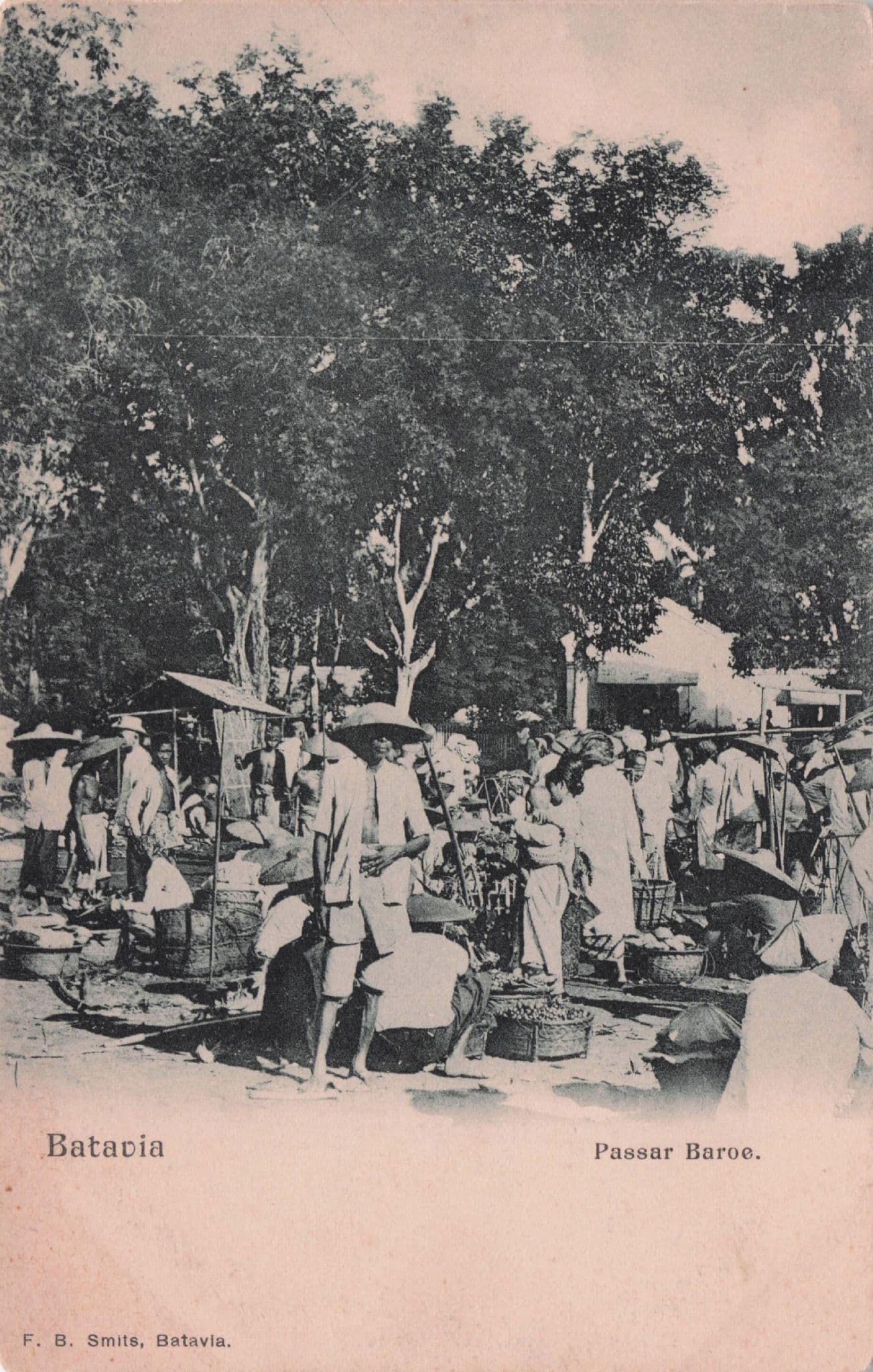 Batavia Passer Baroe Markets Indonesia Old Postcard