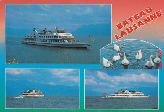 Bateau Lausanne at Lake Geneva Lac Lemon Postcard