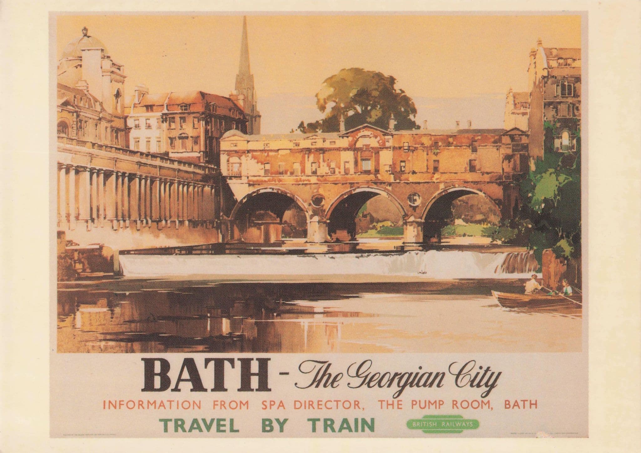 Bath The Georgian City Travel By Train Transport Poster Postcard