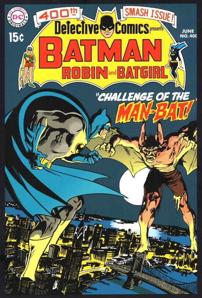 Batman Vs The Man Bat Batgirl Detective DC Comics Book Postcard