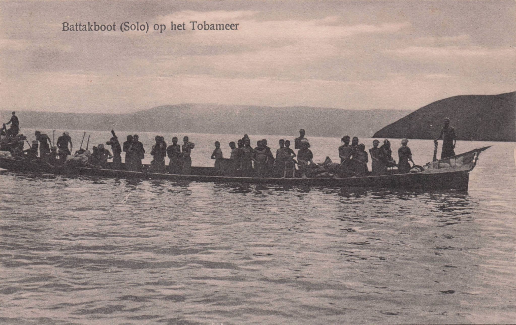 Battakboot Tobameer Indonesia Boat Trip Old River Postcard