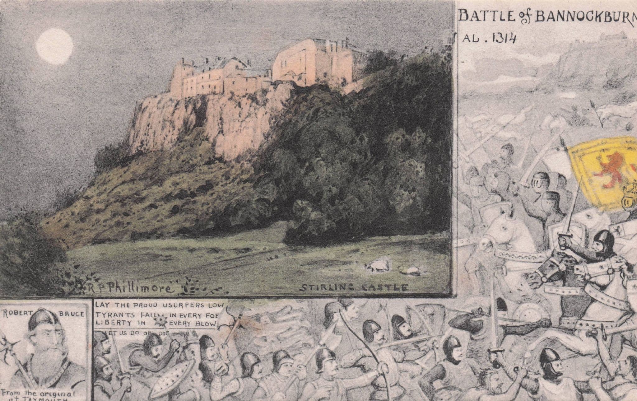 Battle Of Bannockburn Scotland Phillimore Medieval Knights Postcard