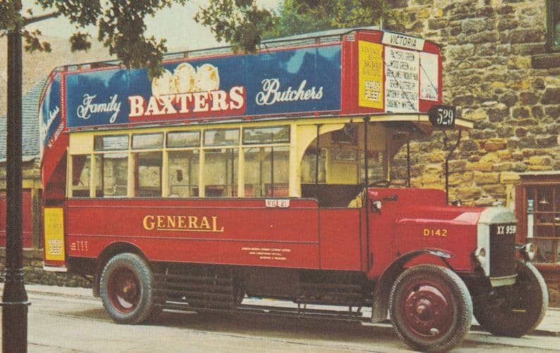 Baxters Butchers Advertising 1920s Bus Postcard