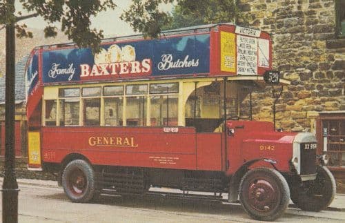 Baxters Butchers Advertising Bus 1970s Postcard