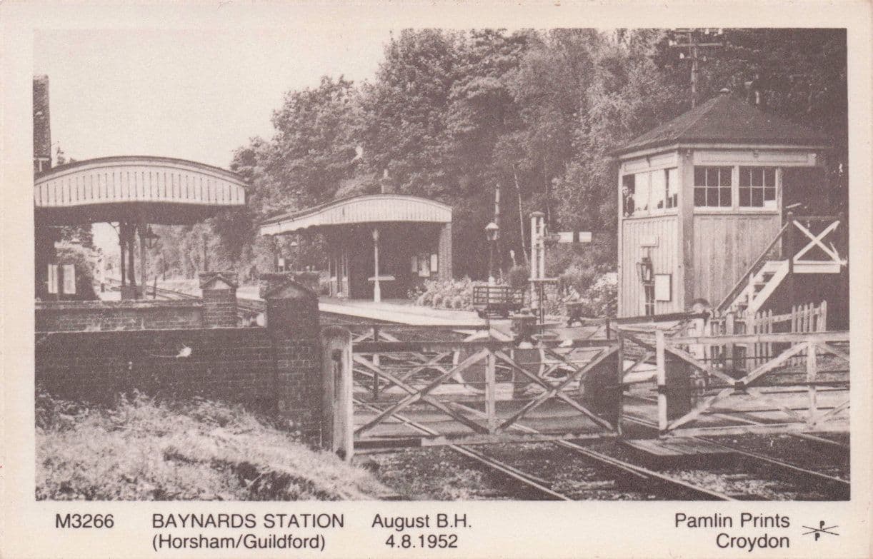 Baynards Train Station in 1952 Horsham Pamlin Prints Railway RPC Postcard