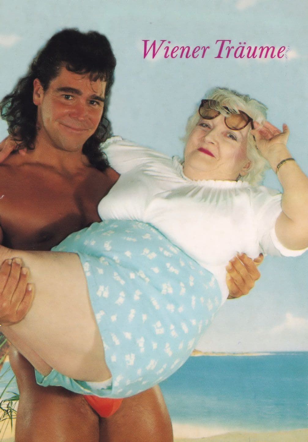 Baywatch Toyboy Old Lady In Beach Rescue Vienna German Austria Postcard