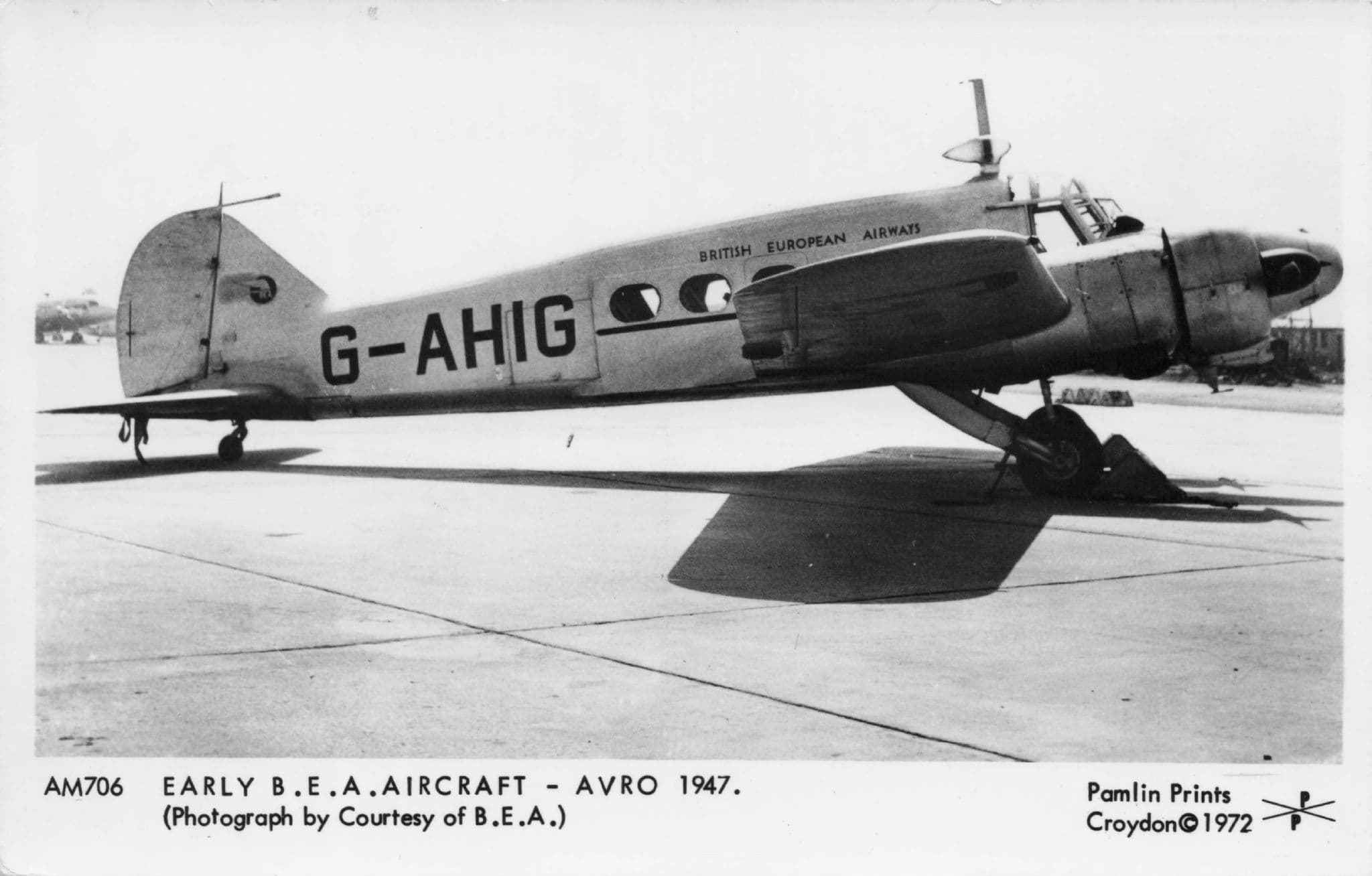 BEA Avro 1947 Aircraft Plane Rare Photo Limited Postcard