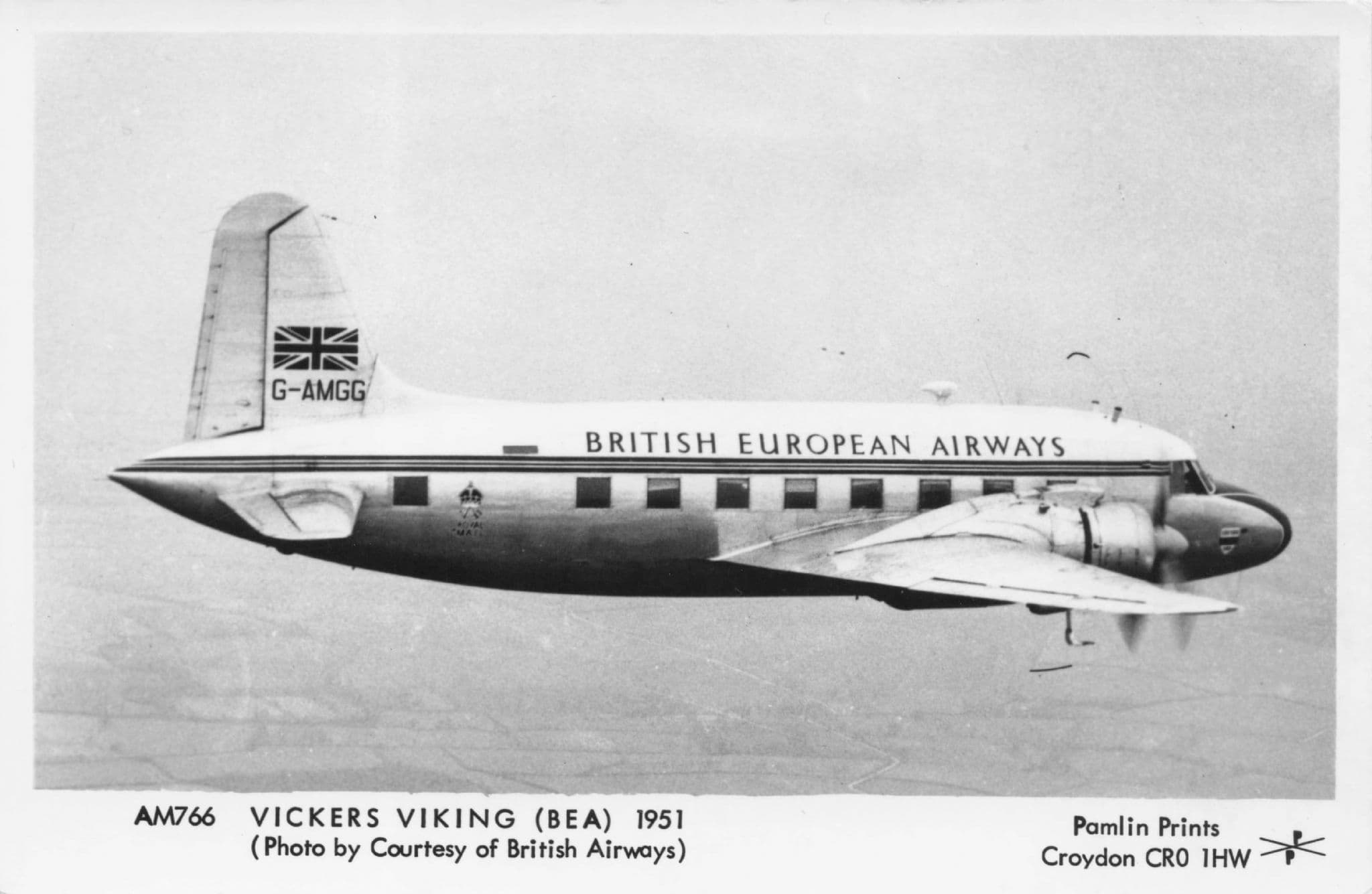 BEA Vickers Viking Plane in 1951 Aircraft Limited Edition Postcard