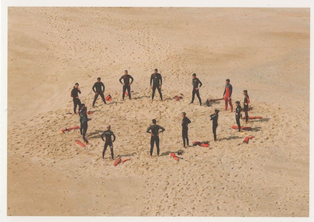 Beach Safety Lifeguards Explorers Rubber Uniform Team Talk Rare Postcard
