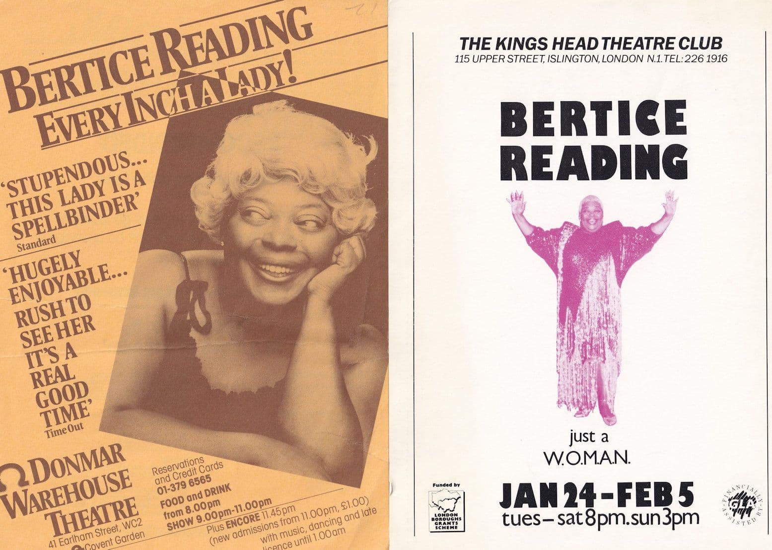 Beatrice Reading at Islington 2x Handbill Concert Flyers