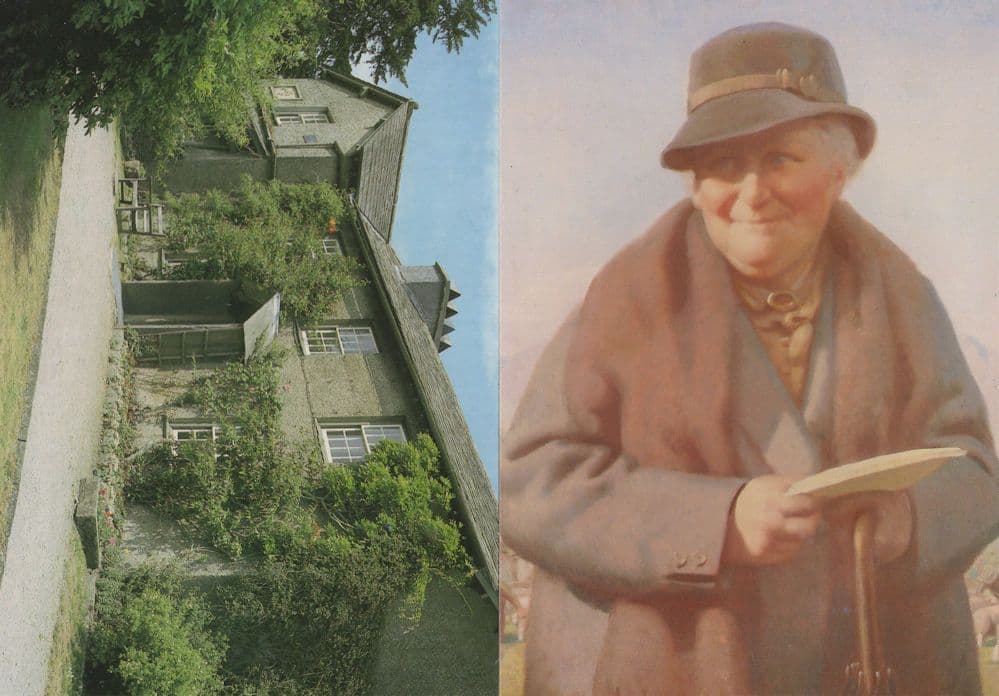 Beatrix Potter & Her Cottage 2x Painting Postcard s