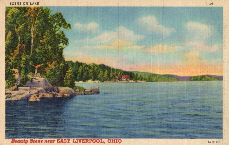 Beauty Scene Near East Liverpool Ohio USA Old Postcard