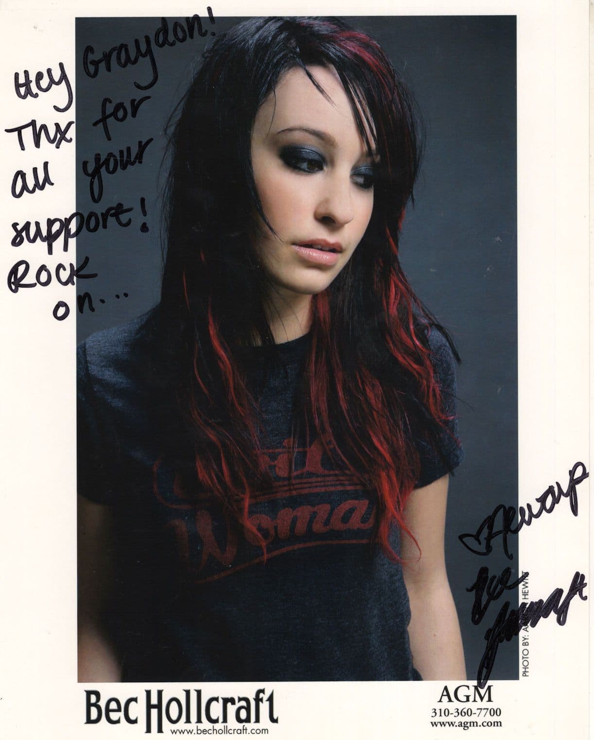 Bec Holcraft Rock Musician Stars In Stereo 10x8 Hand Signed Photo