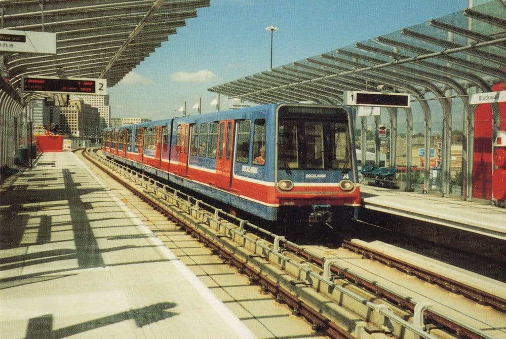 Beckton London Underground Train At Blackwall Station Postcard