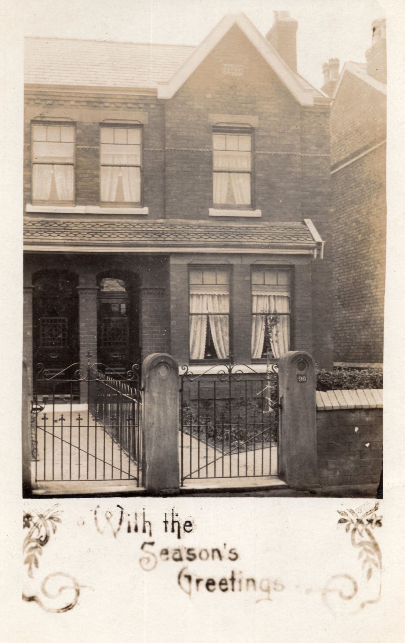 Bedford Road Antique Real Photo Christmas Postcard