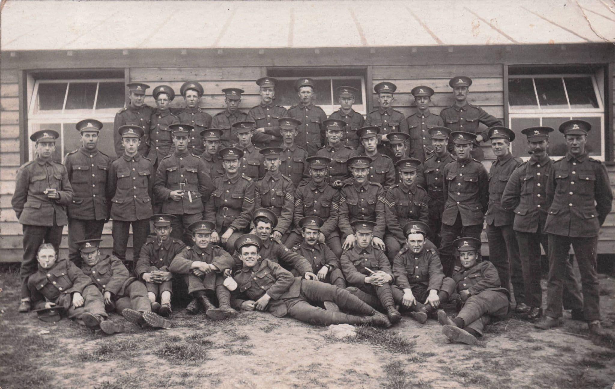 Bedford WW1 Army Group Real Photo War Group Postcard