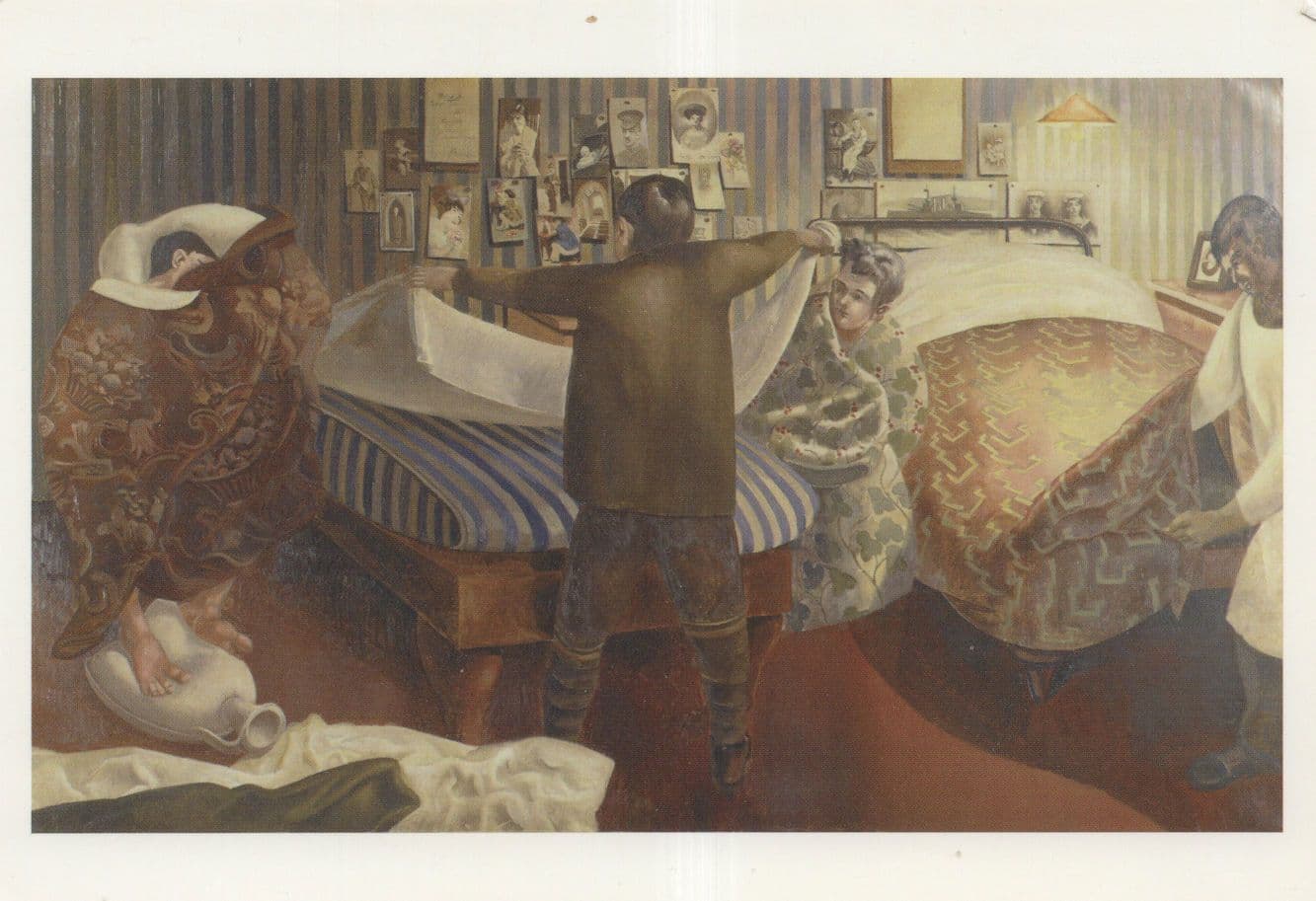 Bedmaking Stanley Spencer Hampshire Painting Postcard