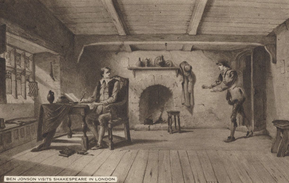 Ben Jonson Visits Shakespeare In London Rare Painting Tucks Postcard