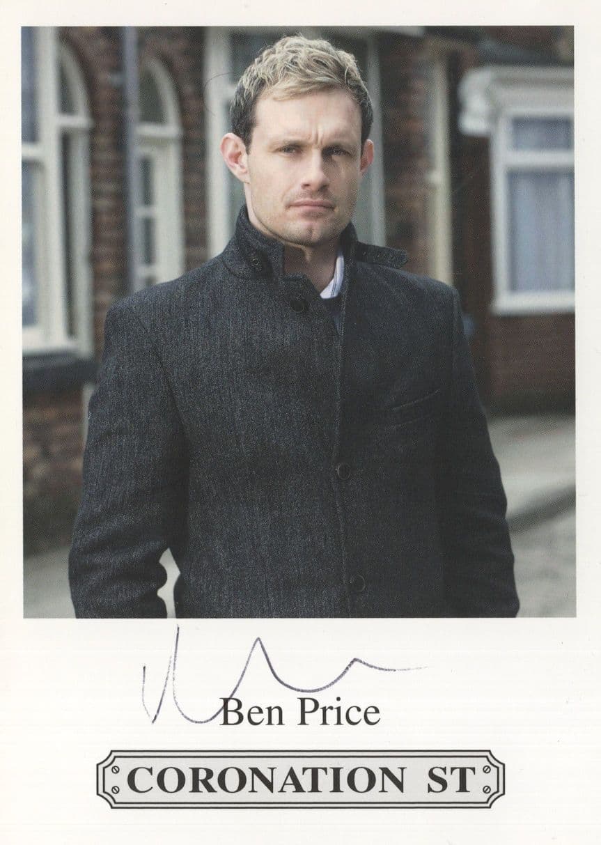 Ben Price Coronation Street Hand Signed Cast Card Photo