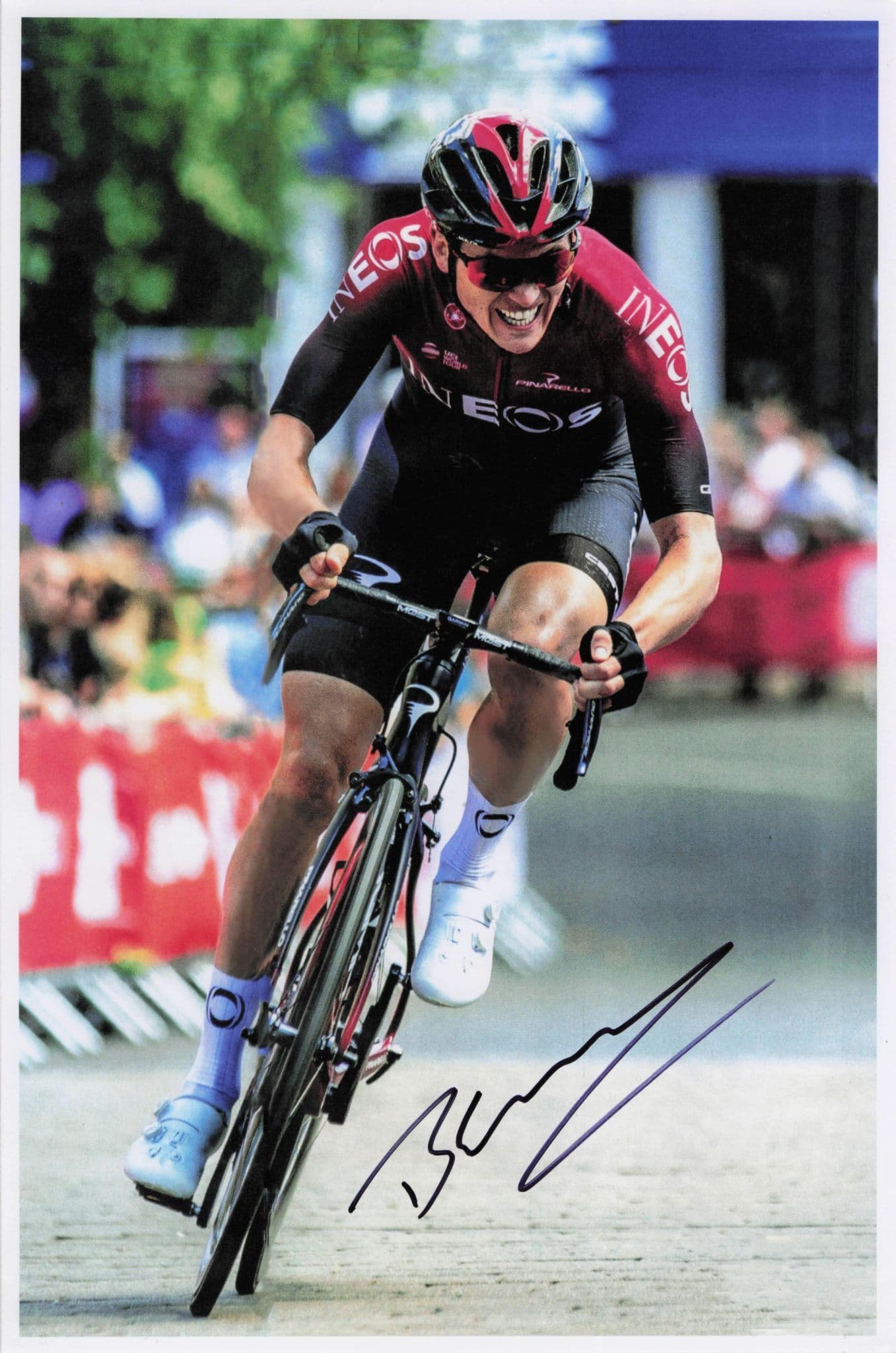 Ben Swift GB Cyclist 2018 Road Race Championships Win 12x8 Hand Signed Photo