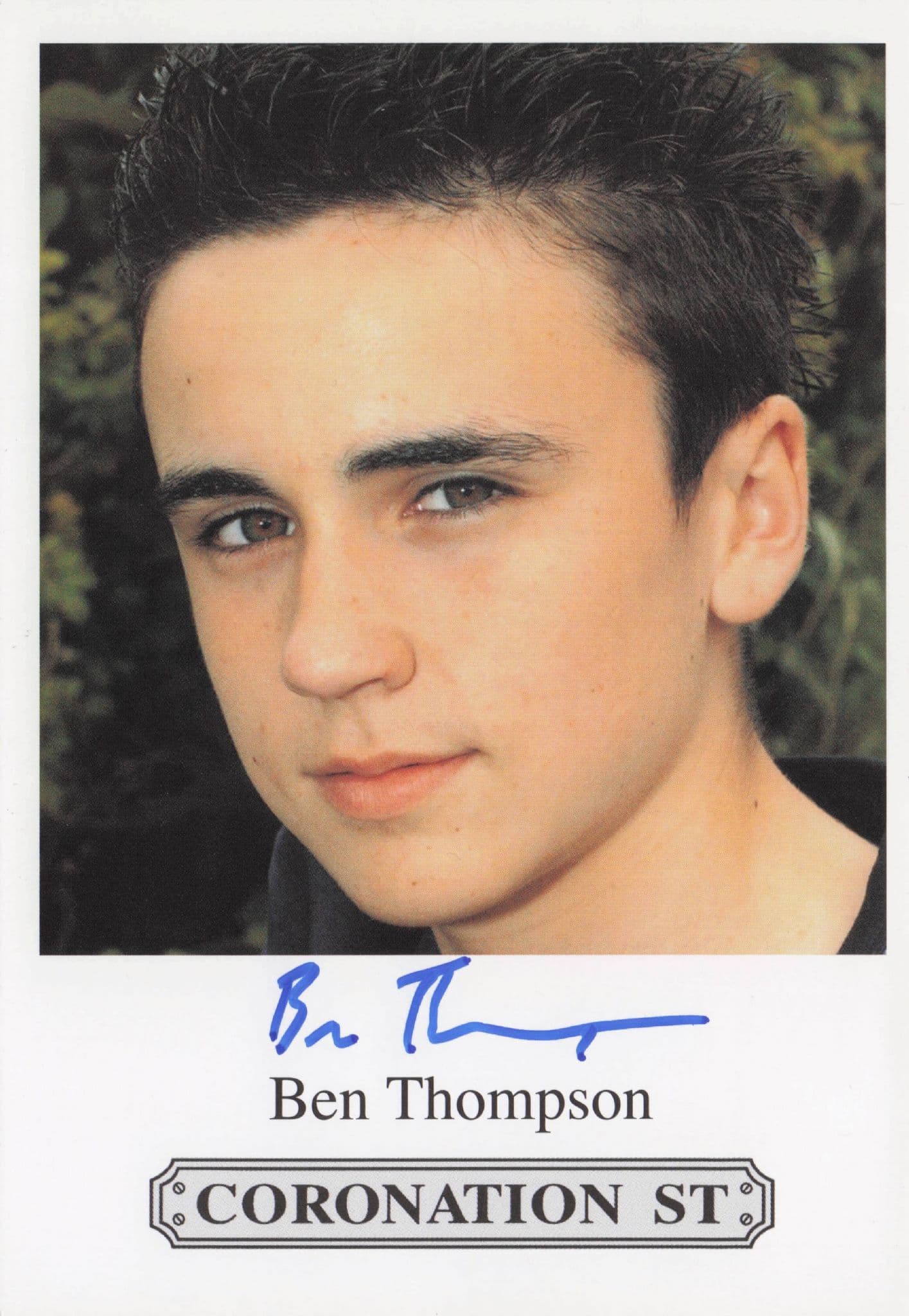 Ben Thompson Coronation Street Hand Signed Cast Card Photo